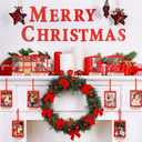 Vercraft 36 Pcs Merry Christmas 2026 Photo Frame Ornaments Acrylic 2 x 3 Picture Frame Ornaments Christmas Tree Decoration Compatible with Instax Polaroid Hanging Photo with Red Ribbon (Style 3)