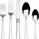 Mikasa Harmony 65-Piece 18/10 Stainless Steel Flatware Set, Service for 12, Polished Silverware with Serving Utensils, Dishwasher Safe