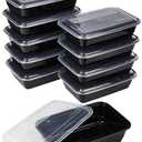 GoodCook Meal Prep Containers, Single Compartment 10-Pack, BPA-Free Reusable Food Storage, Black, Microwave & Freezer Safe, Stackable Meal Prep Containers for Lunches and Snacks