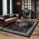 Nayoroom Dark Academia Gothic Area Rug, Soft Machine Washable 8x10 Rug, Non-Slip, Non-Shedding, Durable and Easy-Care, Perfect for Living Room, Bedroom, Dining Room.
