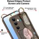 Silicone Case for Samsung Galaxy S25 Plus with Strap, Cute Flower Floral Phone Case for Girl Women, Adjustable Finger Strap Shockproof Protective Cover, Brown Flowers