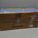 POCHFAN 52 inch Black Ceiling Fans with Lights and Remote Control, Noiseless Modern Ceiling Fan for Bedroom, Living Room, Dining Room, Dimmable 3CCT 6-Speed ETL Listed