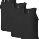 BAMBOO COOL Men's Tank Top Undershirts Moisture Wicking Breathable, Fitted Ruglar Fit T Shirts for Men 3 Pack (Medium)