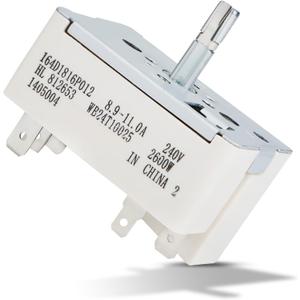 WB24T10025 Surface Burner Control Switch Replace for GE Electric Ranges 8 Inch OEM Range Switch, Fits GE, for Kenmore, for Hotpoint Range Infinite Control Switch Replace for:154510 AP2024072 PS236750