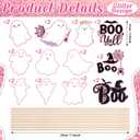2 x Soulchen 24 Pcs Glitter Pink Ghost Centerpiece Sticks Halloween Ghost Boo Theme Party Table Topper Centerpiece Decorations for Halloween Party Baby Shower Supplies