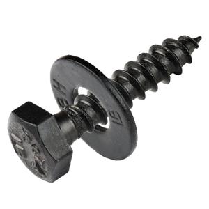 1/4 x 1 (100 Pack) Lag Screw Kit, 100 Screws and 100 Washers, Ceramic Black Ruspert Coating for Exterior Use, Meets ASTM A307 and ASME B18.2.1, Industrial/Commerical Grade by Makers Bolt