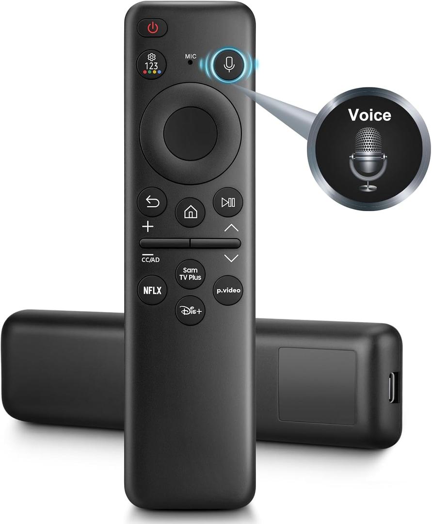 Rechargeable Voice Remote for Samsung OLED Neo QLED Crystal UHD Frame Solar CU8000 DU8000 CU7000 DU7200 Q60C/D Q70C/D Q80C/D QN85C/D QN90C 4K 8K Smart TV Remotes Control Replacement BN59-01432A
