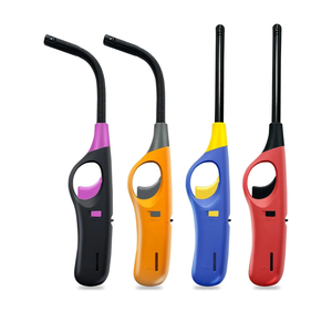 4 Pack Candle Lighter Long Lighters, Refillable Butane Lighters for Candle Camping Fireplace Party BBQ Grill(No Fuel)