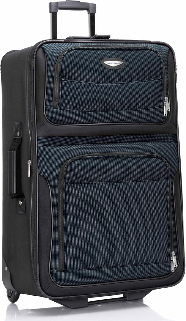 Travel Select Amsterdam Softside Expandable Luggage with Rolling Wheels, Navy, 29-Inch Large