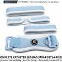 Tondiamo 4 Pcs Catheter Holder Urine Drainage Bag Leg Band Band Straps Anti Slip Urinary Catheter Bag Leg Holder Elastic Foley Stabilization Device for Men Women, 2 x 23.6 Inch(Blue)