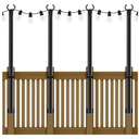 NUERPO 8 Pack String Light Poles,5Ft Metal Poles for Outdoor String Lights,Outdoor Light Poles with Post,Poles/Stand for Outside,Patio,Deck,Backyard,Garden Wedding,Party