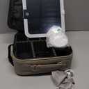 Mocado Travel Makeup Bag with LED Lighted Mirror,Travel Makeup Organizer,Makeup Case with 3 Color Lighted Setting and 10x Magnifying Mirror,Portable Storage and Adjustable Dividers Makeup Box(Grey)