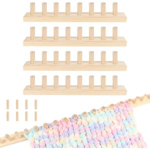 Ziimaikery 64 Inch Wooden Chunky Blanket Knitting Loom, Chunky Knitting Loom for Blanket Making Adjustable DIY Frame for Bulky Yarn Projects, Reusable Crafting Tool for Beginners (64inch)