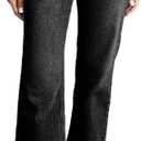 Astylish Women's Wide Leg Jeans High Waisted Stretchy Straight Leg Jeans Loose Trendy Denim Pants with Pocket (Size 10, Black)