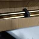 1 1/8 Inch Diameter Curtain Rods72 to 144 Inches(6-12ft), Telescoping Heavy Duty Large Drapery Rod with Adjustable Aluminum Alloy Bracket, Solid End Caps for Windows Patio Decoration, Brushed Gold