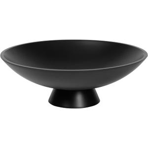 Decorative fruit bowl for Home Decor Large Modern Handicraft Key Bowl for Entryway Table Stylish Centerpiece Purse Bowl Pedestal bowl for Kitchen Counter Coffee Table(Artificial Stone Black)