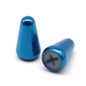 2pcs Guitar 5 Way Pickup Switch Tip Gold Metal Switch Cap Switch Knob for Strat Tele Guitar(
Blue
)