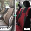 FH Group Full Set Travel Master Car Seat Covers, Airbag and Split Rear Car Seat Cover Universal Fit Interior Accessories for Cars Trucks SUV, Automotive Seat Covers, Burgundy