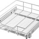 Pull Out Cabinet Organizer 15" W X 22" D, Slide Out Drawers For Kitchen Organizers and Storage, Pull Out Drawers For Cabinets Capacity Heavy Duty Caddy, Cabinet Shelves Chrome-Plated, Bathroom Pantry