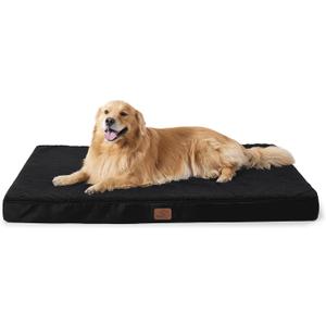 Bedsure XL Dog Bed Large Sized Dog -Orthopedic Waterproof Extra Large Pet Beds with Removable Washable Cover, Egg Crate Foam Mat, Suitable for Pet Up to 100 lbs (Black)