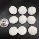 PEPPERLONELY 10PC 20mm Fabric Cloth Covered with Metal Shank Round Buttons, White