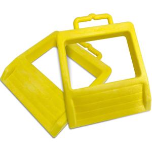 ROBLOCK Pallet Jack Chock Heavy Duty Wheel Chock, Pallet Jack Stopper for Truck 14.2" Length x 11.2" Width x 2" Height (2 Pack,Yellow)