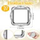 LemonRoad 50 Pcs Mini Square Baroque Dessert Display Trays Mini Elegant Plastic Serving Trays Small Cake Candy Plates for Weddings Parties Hotels Large Celebrations, 3"x3" (Silver)