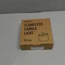 24-Pack Realistic Flameless Tea Lights, Patented Dual-LED Tech (Steady + Flicker) - Battery Operated Warm Yellow Votives for Wedding, Valentine, Home Decor (Ivory Base, 24 Pack)