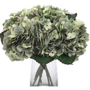 Kimura's Cabin 6pcs Fake White Flowers Artificial Silk Hydrangea Flowers Bouquets Faux Hydrangea Stems for Home Table Centerpieces Wedding Party Decoration (Mint Green)