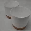 QCQHDU 8 inch Plant Pot, 2 Pack Planters for Indoor Plants with Drainage Holes & Saucer, Outdoor Flower Pots Home Garden Modern Decor (White)