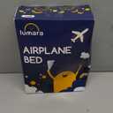 LUMARA Toddler Airplane Bed - Inflatable Airplane Bed for Toddlers, Plane Baby Mattress for Kids - Blow Up Air Mattress for Child Flight Sleep with Safety Belt, Innovative Valves, No Pump Needed (Blue)