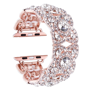VIQIV Bling Bands for Compatible with Apple Watch 38mm Ultra Iwatch Series 9 8 7 6 5 4 3 2, Diamond Rhinestone Stainless Steel Metal Bracelet Wristband Strap for Women