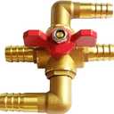 Uenede Solid Brass 5/8 Inch Heater Control Valve, Car Heater Air Conditioning Ball Valve with Switch 5/8" Hose Barb Automotive Heater Bypass Valve Fittings