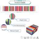 6 x 6 Pack Mexican Table Runners 14 x 84 Rainbow Colors Large Boho Mexican Theme Party Decoration for Cinco de Mayo Fiesta Party 6 Serape Table Runner (14 x 84)