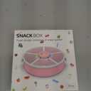 Snack Rotator Container Reusable Snack Box with 5 Compartment Dispenser and Lid, Color Matching Opening Lid, BPA and PVC Free, for Home, School, Travel (1 Pack- Pink)