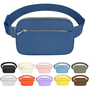 2 x Fashion Fanny Bag-Waist Pack With Adjustable Belt Bag-Unisex Crossbody Pack For Travel Running Hiking-Blue