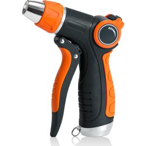 SANAOIND Garden Hose Nozzle Sprayer, Water Hose Sprayer Nozzle with 4 Spray Patterns, Water Flow Thumb Control, Labor-saving Buckle & Front Trigger, for Watering Plants & Lawns, Washing Cars and Pets