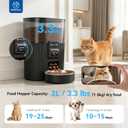 PAPIFEED Automatic Cat Feeder and Water Fountain Stainless Steel, WiFi Timed Auto Cat Feeder with Camera & App, Cat Food & Water Dispenser, Quiet Pet Drinking Fountain with LED, Smart Dog Feeder Set ﻿