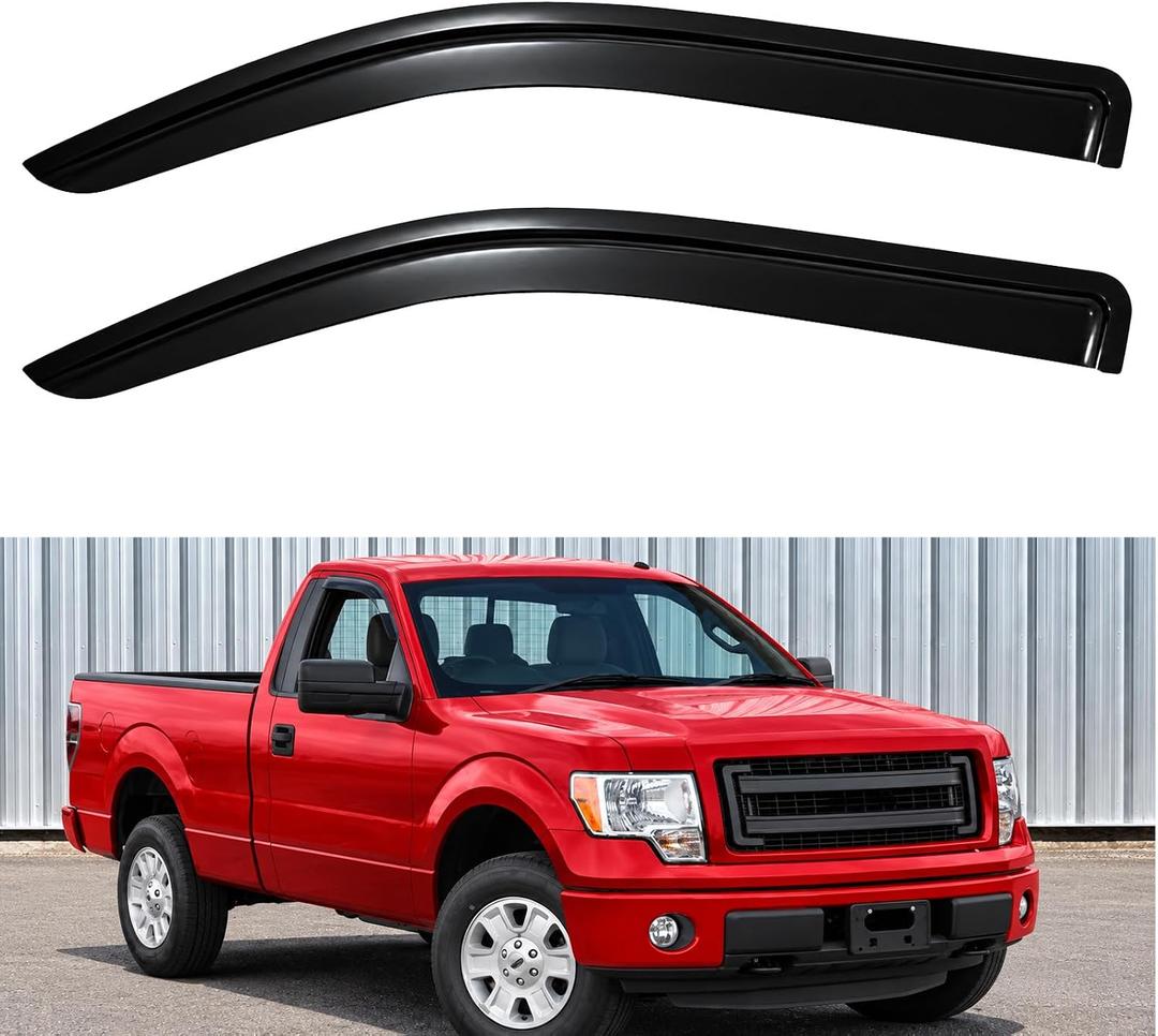Window Visors Rain Guards fit 09-14 Ford F150 Regular Single Cab