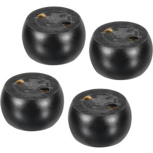 uxcell 4Pcs Wood Furniture Legs, 1.57" Solid Wood Replacement Furniture Feet for Couch Sofa Cabinet,Black