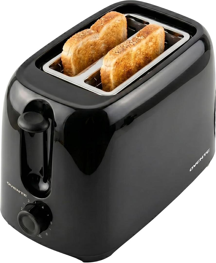  Electric 2 Slice Toaster Machine 6-Shade Setting, Black 