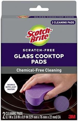 2 Scotch-Brite™ Glass Cooktop Pads , 4.1 in x 3.4 in x 1 in (104 cm x 86 m x 25), 6/2