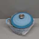 Dutch Oven Enameled Dutch Oven Pot with Lid,2.1 QT Dutch Oven,Teal Cast Iron Dutch Oven,Dutch Oven Pot with Dual Handles,Dutch Oven for Bread Baking,Braiser,Cooking,Gifts for Family