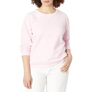 Hanes womens Crewneck Sweatshirt, Ecosmart Fleece Pullover With V-notch, Sweatshirt for Women (Medium, Pale Pink)