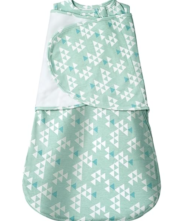 ZIGJOY Sleep Sack Swaddle 1.0 Tog Baby Wearable Blanket 100% Cotton Adjustable Silent Transition Swaddle Blanket, 6-12 Months, Ocean