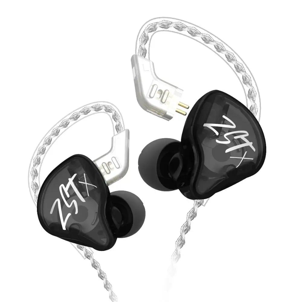 KZ ZST 1BA 1DD in Ear Earphone Clear HiFi Monitor Earbuds Wired Sport Gaming Earphone for Musician Singer Audiophile (with mic) Black
