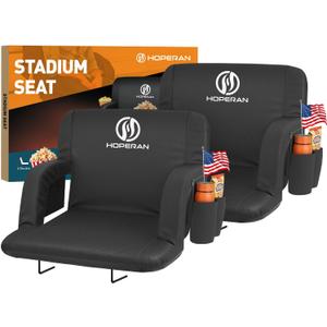 HOPERAN 25in Stadium Seats for Bleachers with Back Support, Extra Wide, 2PC