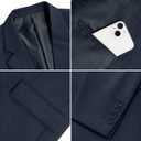 Vssjavun Blazer for Men Casual Suit Jackets Lightweight Sport Coat One Button Slim Fit Suits (Blue, L)