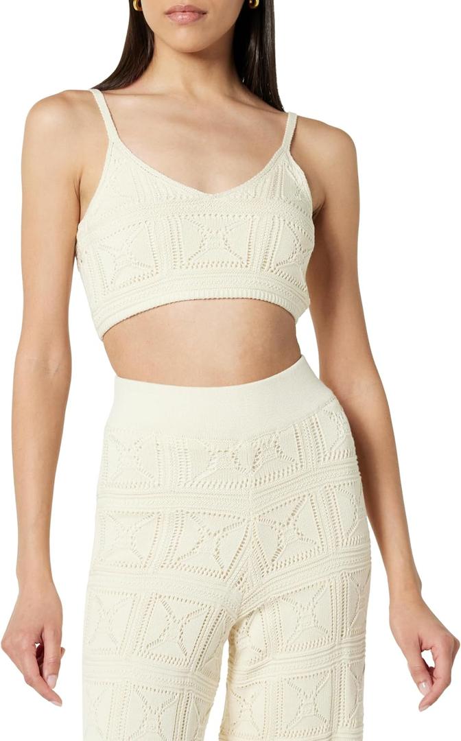 The Drop Women's Diza Crochet Bralette (X-Large, Birch) The Drop Women's Diza Crochet Bralette (X-Large, Birch)