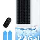 Windowless Air Conditioner w/4 Modes & 3 Speeds, Waterless Alert, 2.4-Gal Tank for 20H Cooling, 12H Timer, 20FT Remote, 70 Auto Swing Evaporative Air Cooler for Room Bedroom Office, Off White